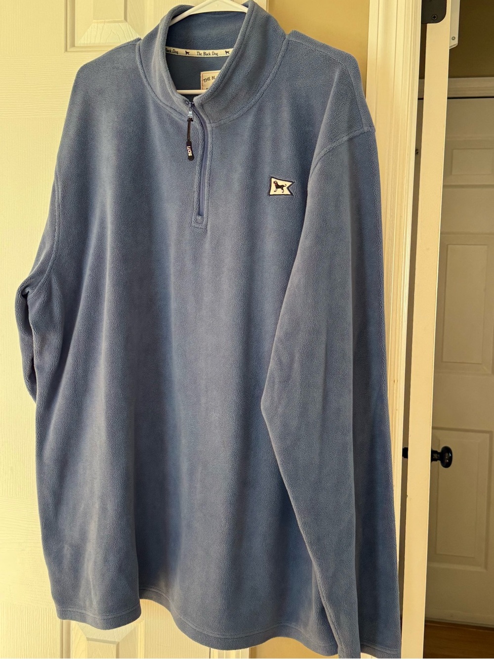 The Black Dog Blue Fleece 1/4 Zip Pullover Sweatshirt Logo size XXL New England